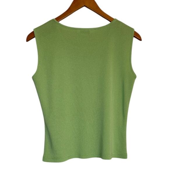 Misook Exclusively Top Women‎ X Small Petite Lime Green Sleeveless Minimalist - Picture 6 of 7